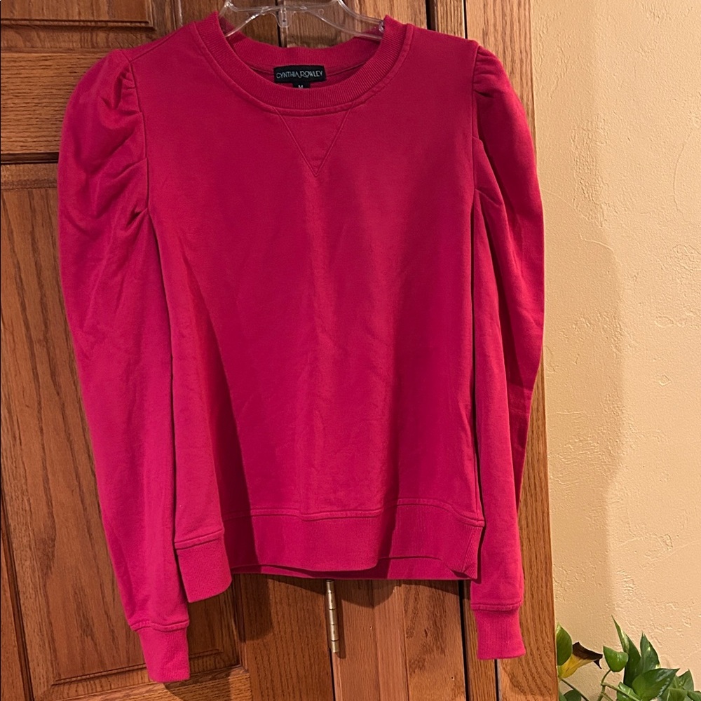 Cynthia Rowley Fuchsia Puff Sleeve Top size medium